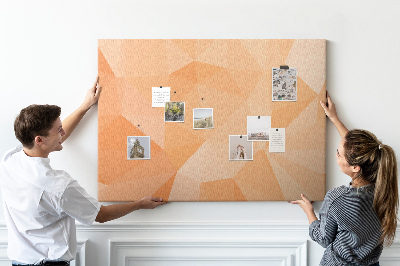 Nástenka Geometrické odtiene oranžovej v trojuholníkoch