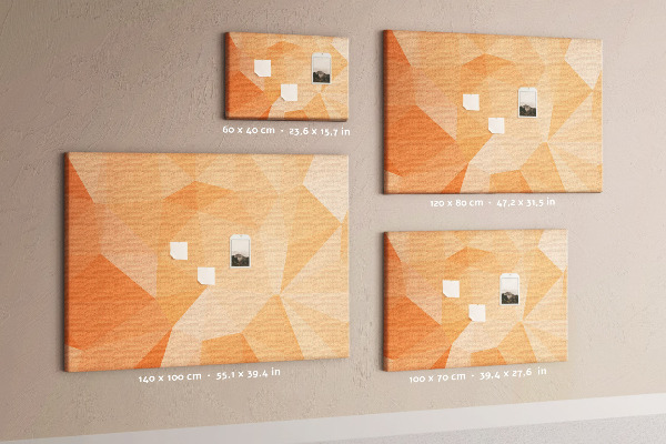 Nástenka Geometrické odtiene oranžovej v trojuholníkoch