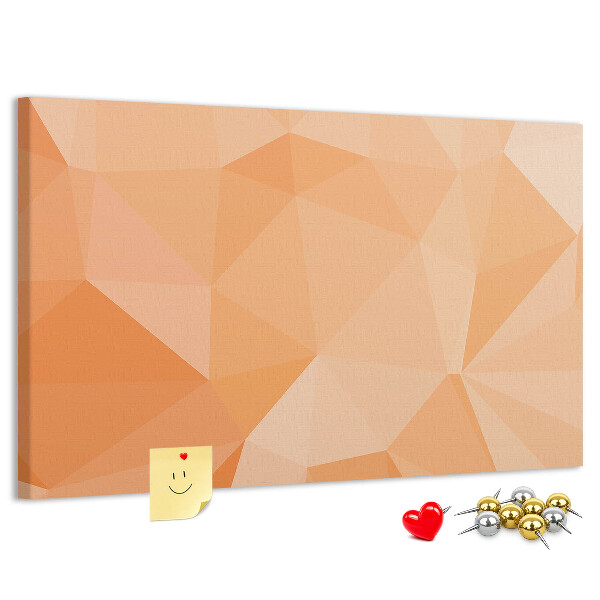 Nástenka Geometrické odtiene oranžovej v trojuholníkoch