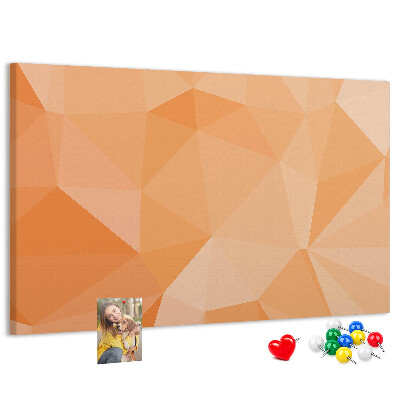 Nástenka Geometrické odtiene oranžovej v trojuholníkoch