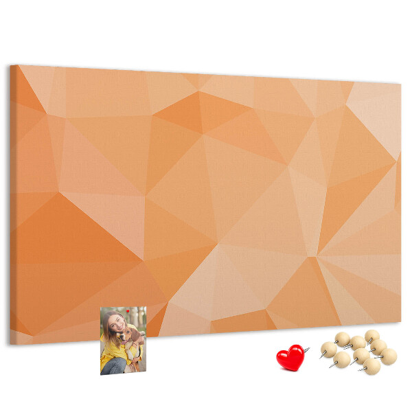 Nástenka Geometrické odtiene oranžovej v trojuholníkoch
