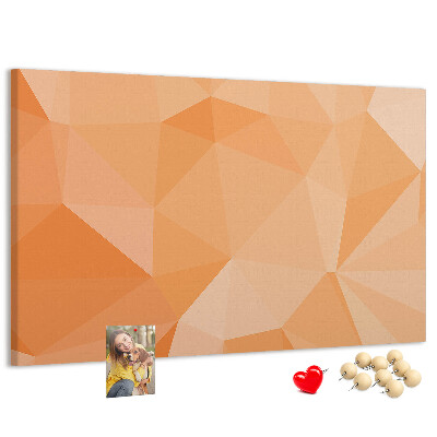 Nástenka Geometrické odtiene oranžovej v trojuholníkoch