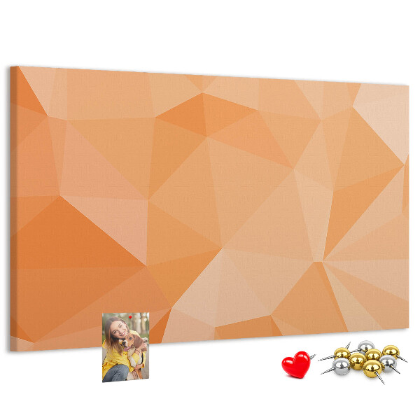 Nástenka Geometrické odtiene oranžovej v trojuholníkoch