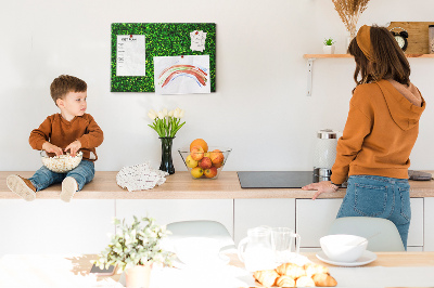 Korková tabuľa Stena so vzorom zelených listov
