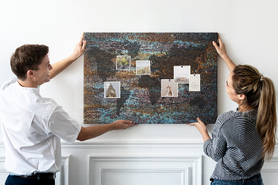 Korková tabuľa Mapa sveta na rustikálnom pozadí