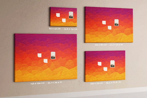 Nástenka Farebný gradient v odtieňoch oranžovej.