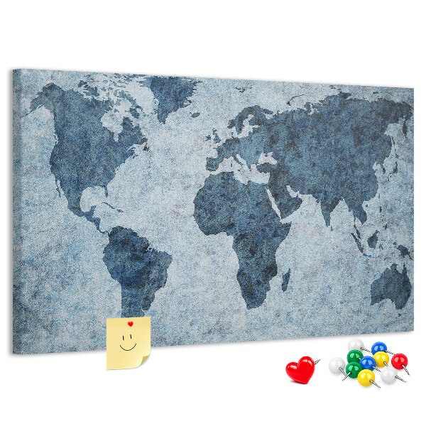Korková tabuľa Mapa starovekého sveta v odtieňoch modrej