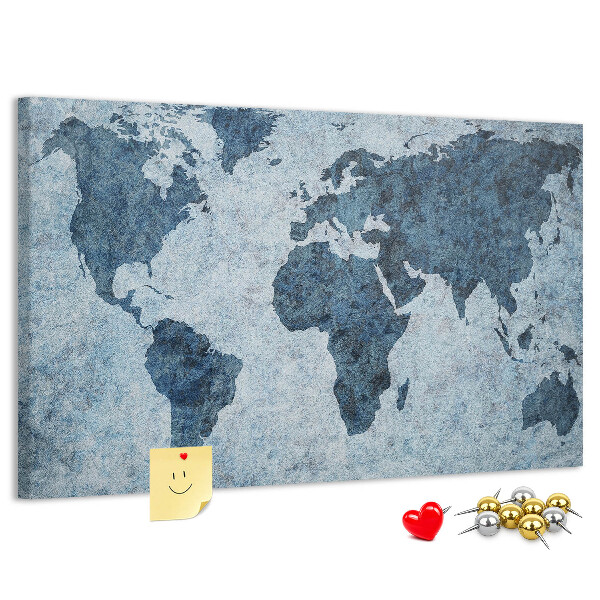 Korková tabuľa Mapa starovekého sveta v odtieňoch modrej