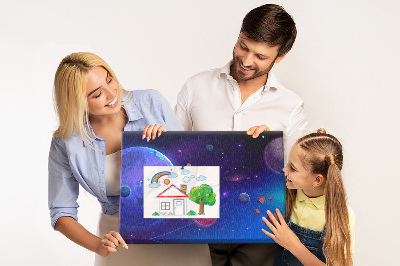 Nástenka Vesmírna krajina s planétami a asteroidmi