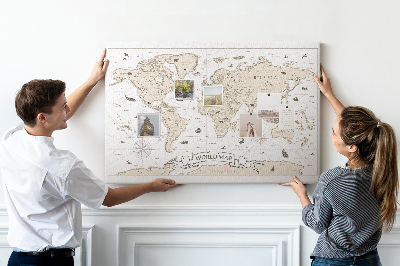Korková nástenka na stenu Mapa starovekého sveta s geografickými detailmi