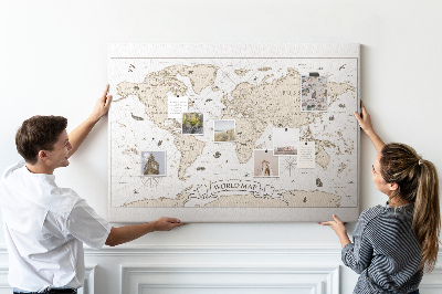 Korková nástenka na stenu Mapa starovekého sveta s geografickými detailmi