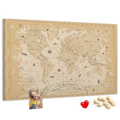 Korková tabuľa Mapa starovekého sveta s geografickými detailmi
