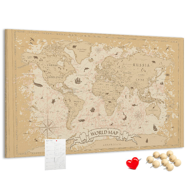 Korková tabuľa Mapa starovekého sveta s geografickými detailmi