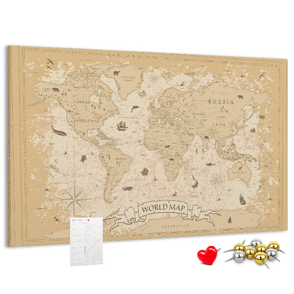 Korková tabuľa Mapa starovekého sveta s geografickými detailmi