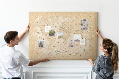Korková tabuľa Mapa starovekého sveta s geografickými detailmi