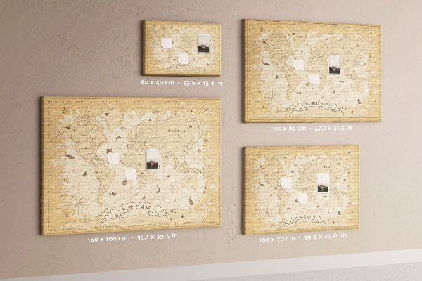 Korková tabuľa Mapa starovekého sveta s geografickými detailmi