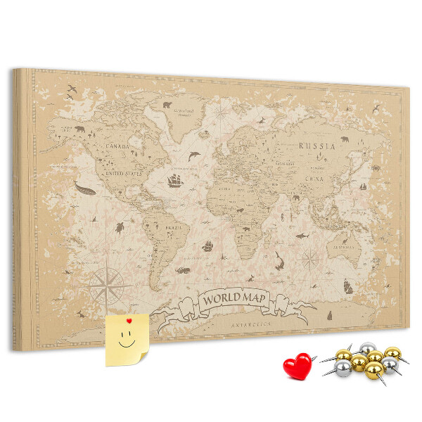 Korková tabuľa Mapa starovekého sveta s geografickými detailmi