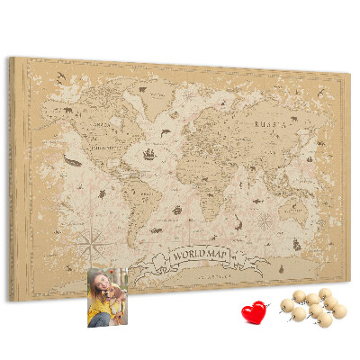Korková tabuľa Mapa starovekého sveta s geografickými detailmi