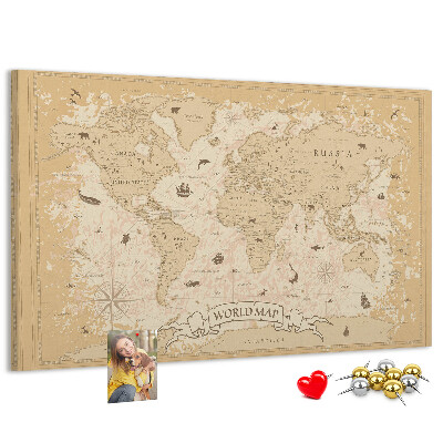 Korková tabuľa Mapa starovekého sveta s geografickými detailmi