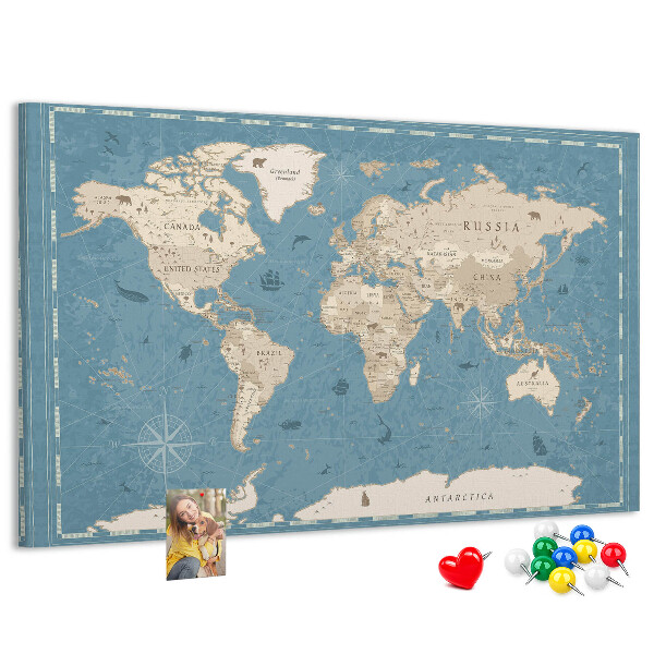 Nástenka Mapa starého sveta s jemným pozadím