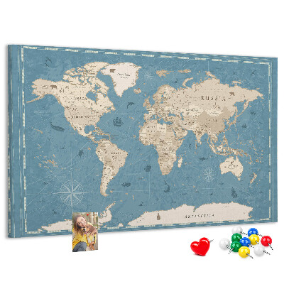 Nástenka Mapa starého sveta s jemným pozadím