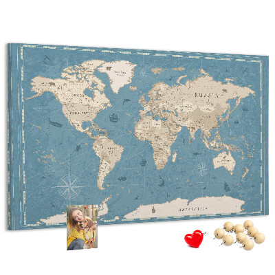 Nástenka Mapa starého sveta s jemným pozadím