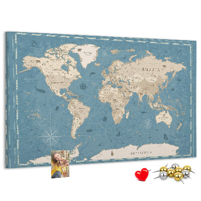 Nástenka Mapa starého sveta s jemným pozadím
