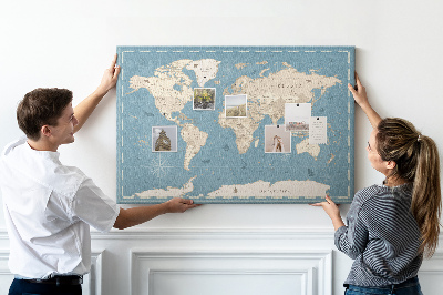 Nástenka Mapa starého sveta s jemným pozadím