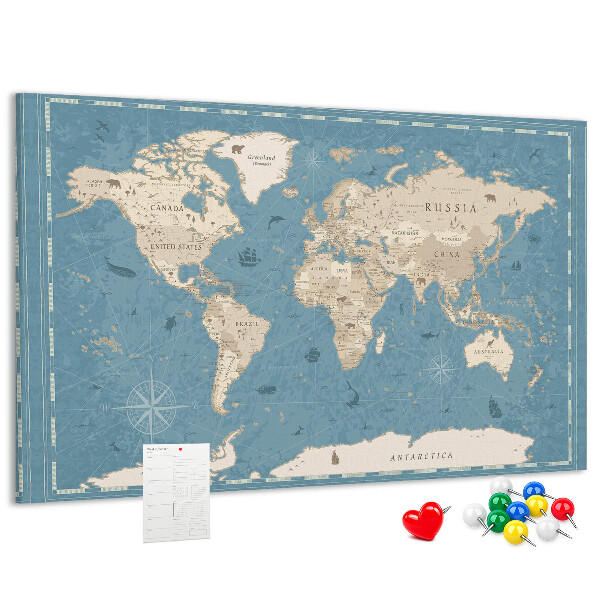 Nástenka Mapa starého sveta s jemným pozadím