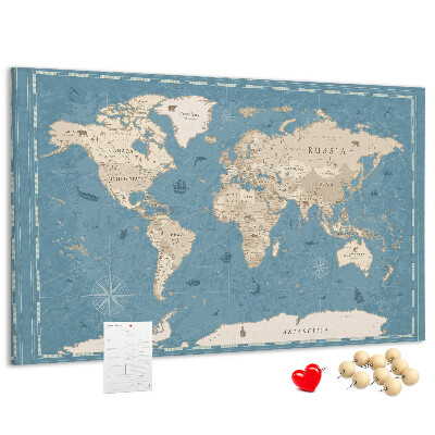 Nástenka Mapa starého sveta s jemným pozadím