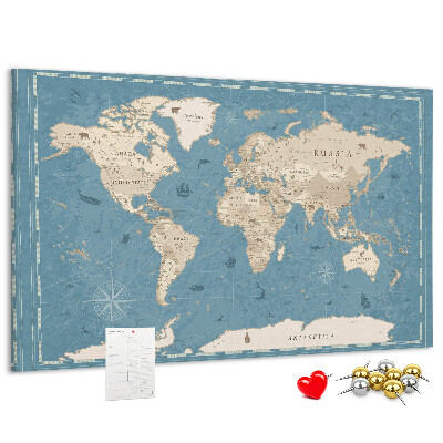 Nástenka Mapa starého sveta s jemným pozadím