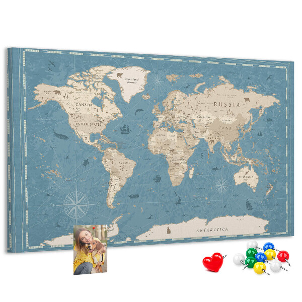 Nástenka Mapa starého sveta s jemným pozadím