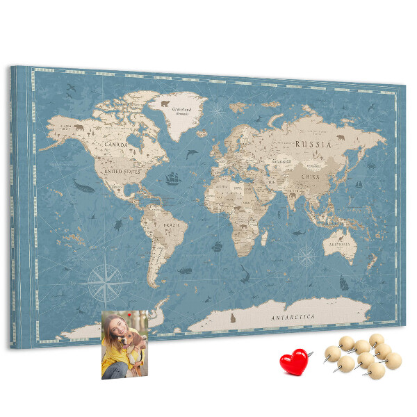 Nástenka Mapa starého sveta s jemným pozadím