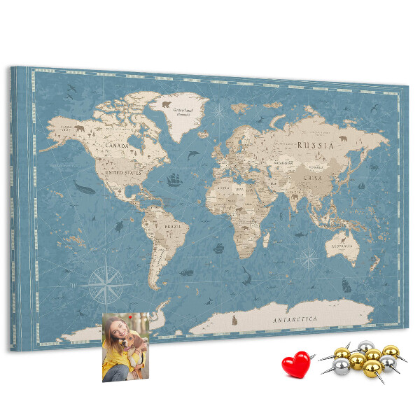 Nástenka Mapa starého sveta s jemným pozadím