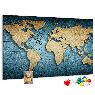 Nástenka Mapa starovekého sveta s kompasom
