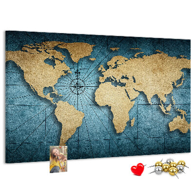 Nástenka Mapa starovekého sveta s kompasom