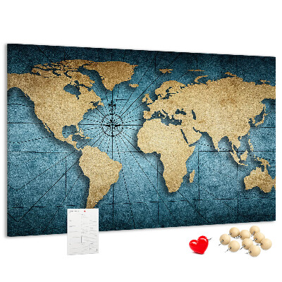 Nástenka Mapa starovekého sveta s kompasom