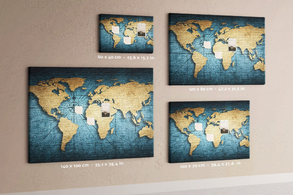 Nástenka Mapa starovekého sveta s kompasom
