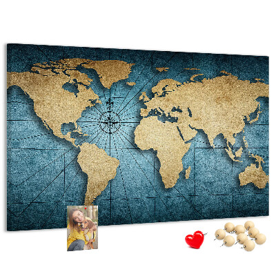 Nástenka Mapa starovekého sveta s kompasom