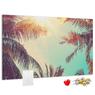 Nástenka Tropické palmy proti modrej oblohe