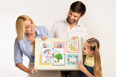 Korková tabuľa Farebná grafika s pozitívnymi sloganmi.