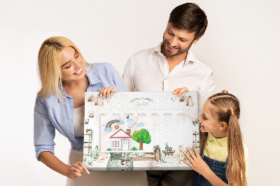 Korková nástenka na stenu Týždenný plánovač v štýle Home-Style