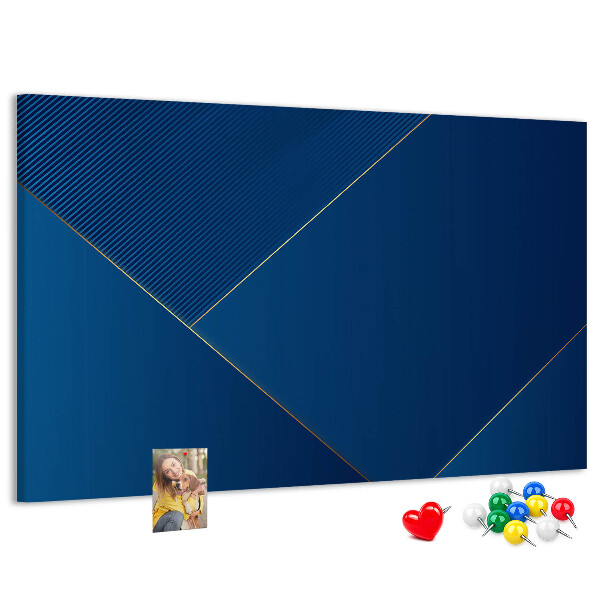 Korková tabuľa Elegantné geometrické vzory v odtieňoch modrej