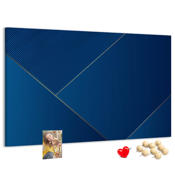 Korková tabuľa Elegantné geometrické vzory v odtieňoch modrej