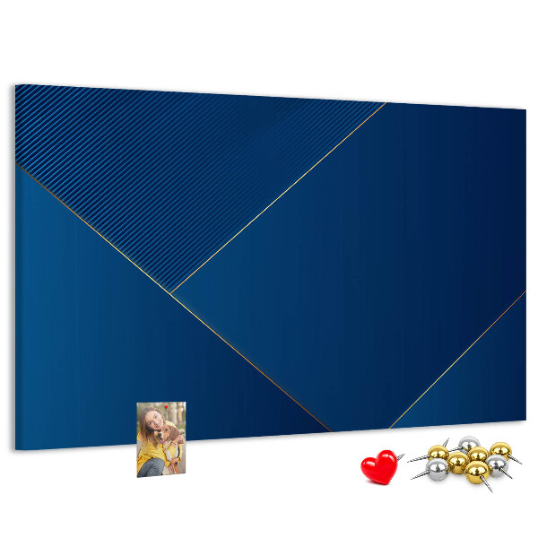 Korková tabuľa Elegantné geometrické vzory v odtieňoch modrej