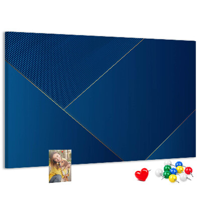 Korková tabuľa Elegantné geometrické vzory v odtieňoch modrej