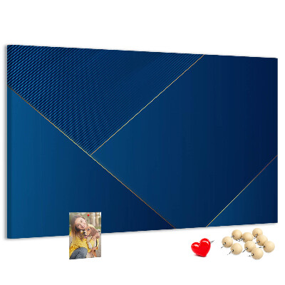Korková tabuľa Elegantné geometrické vzory v odtieňoch modrej