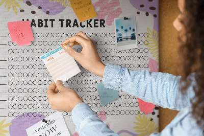 Korková nástenka na stenu Tropický vzor s listami a bodkami