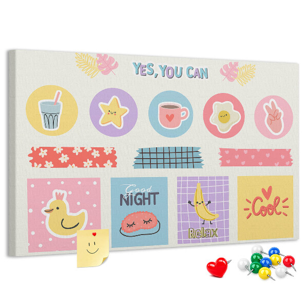 Nástenka Farebné motívy s pozitívnymi sloganmi