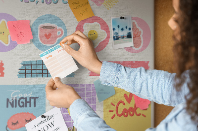 Nástenka Farebné motívy s pozitívnymi sloganmi